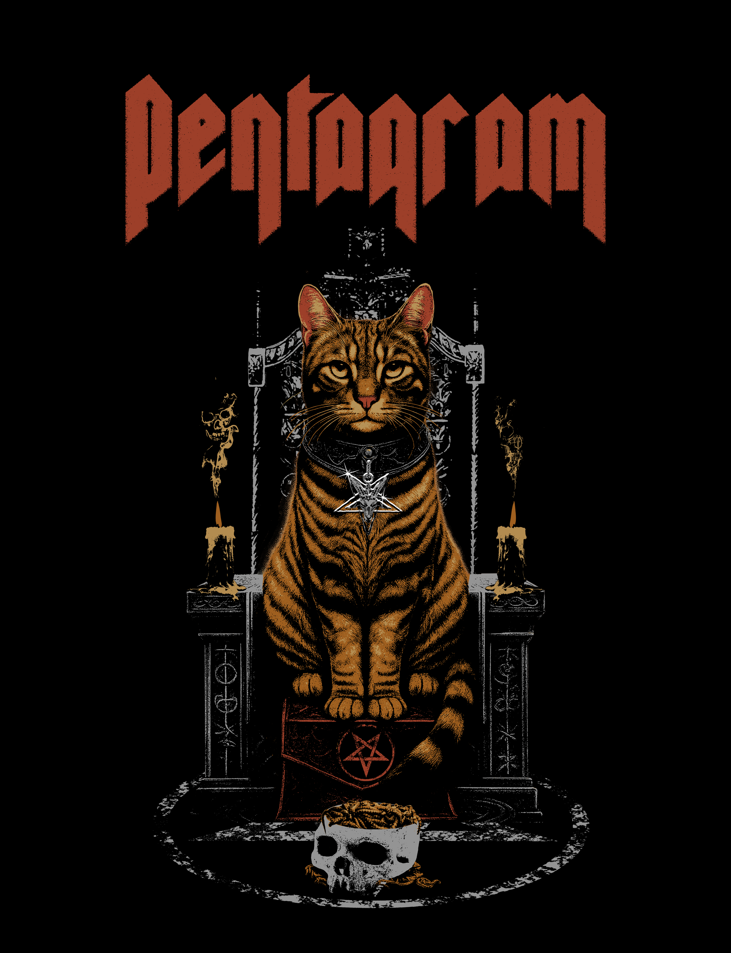 PENTAGRAM ORANGE CAT T-SHIRT — Pentagram Official Merchandise PENTAGRAM ORANGE CAT T-SHIRT — Pentagram Official Merchandise
